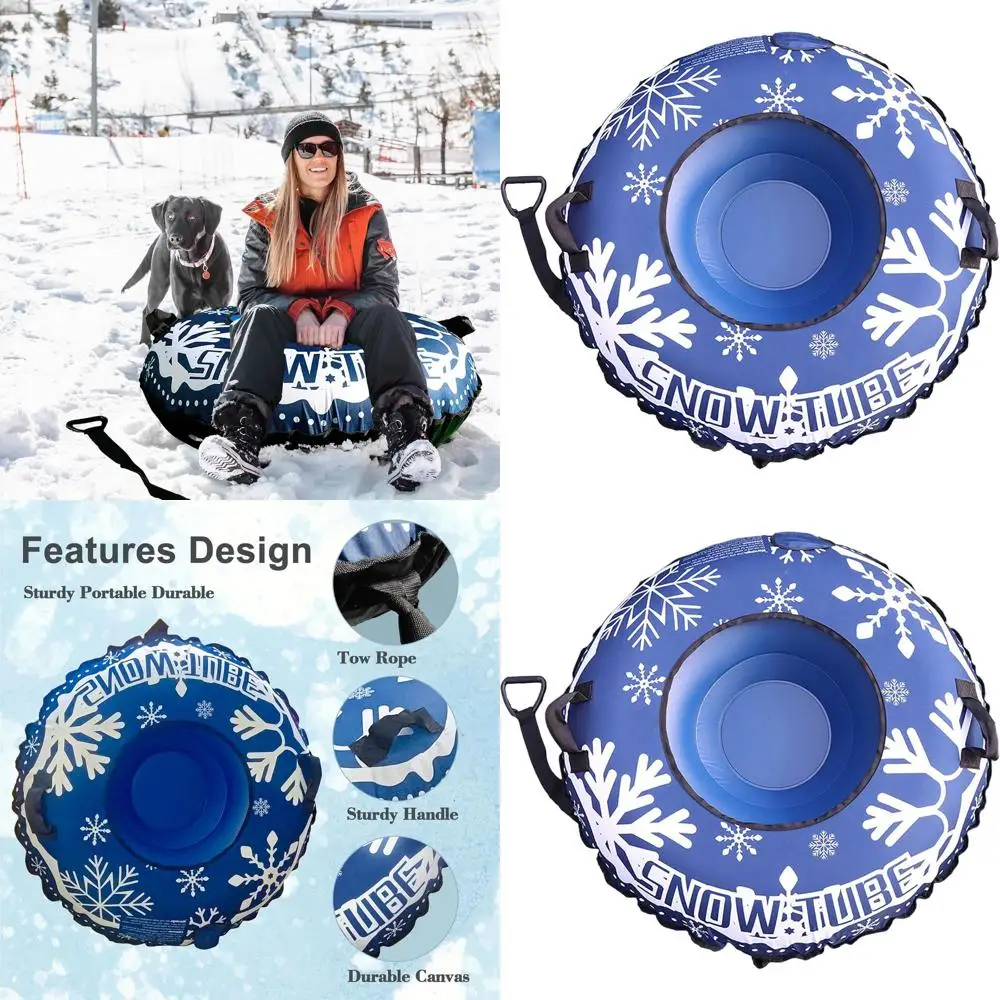 

Надувная снежная трубка с холщовым чехлом, 47, сани с ручками и буксирным тросом