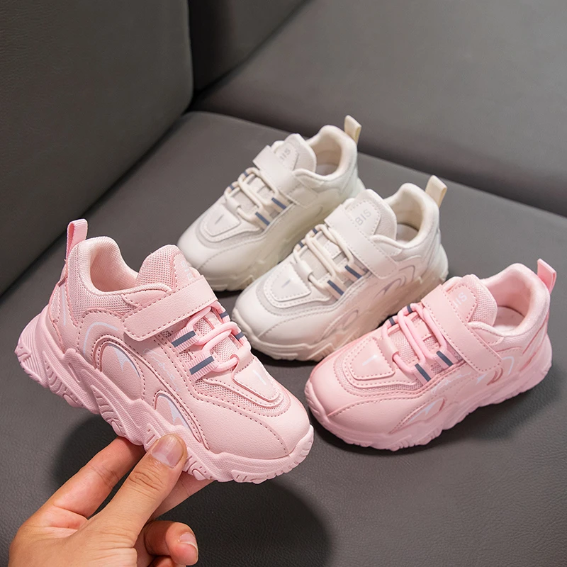 

Детские Нескользящие кроссовки из ПУ кожи, на липучке