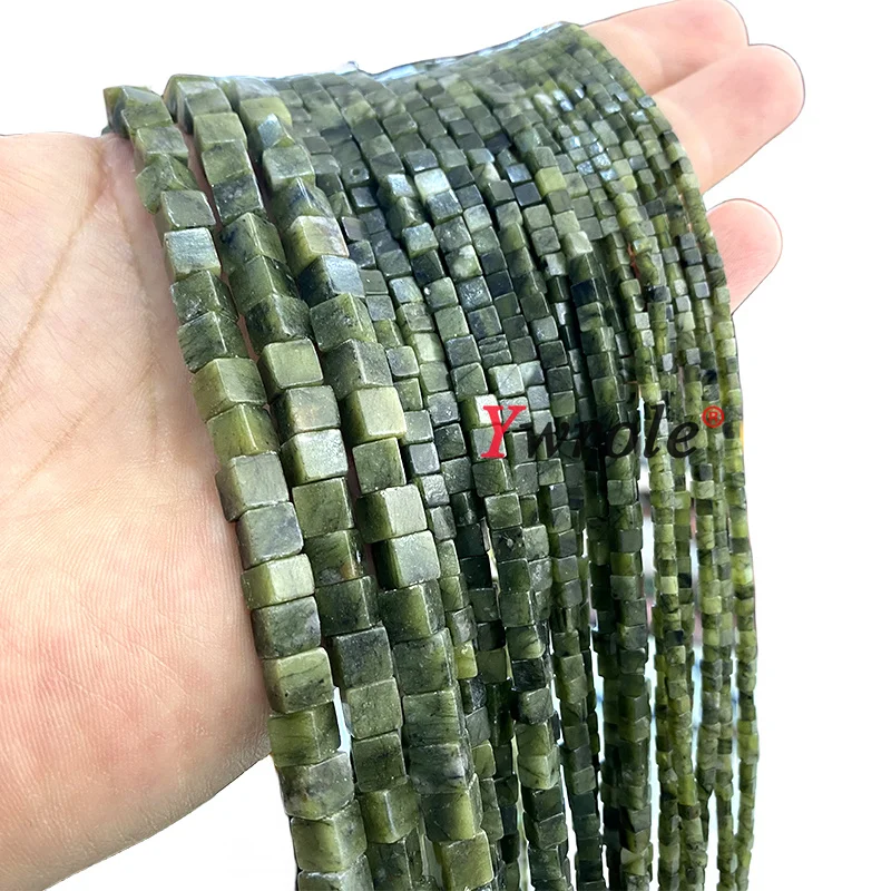 2 3 4MM Natural Stone Cube Lapis Lazuli Turquoise Jade Quartz Square Spacer Beads for Jewelry Making DIY Bracelet  Accessories