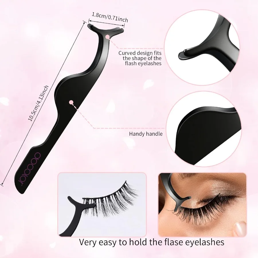 Wimperkruller Kit 4-in-1 Lash Curler Kit wimperkam wimperverlenging pincet wenkbrauwborstel en kam met 6 Extra Replaceme