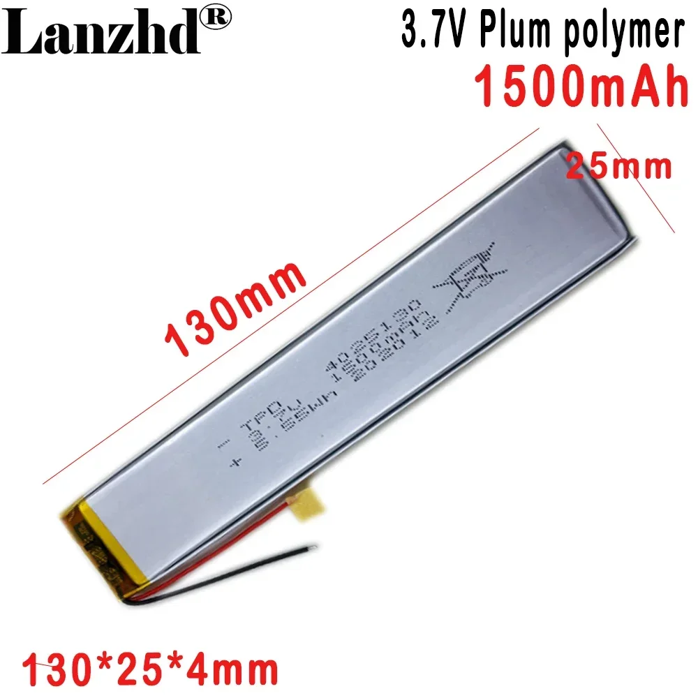 3.7V Polymer Lithium Battery 1500mah  For Mirror Head light Cabinet LED Strip light  cell Strip cell 4025130 4025100