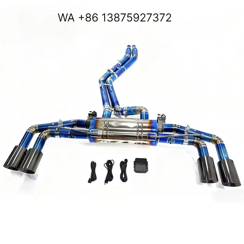 Wmwmnu for SQ5 3.0T 2016-2024 Modified Mid-Rear Luxury Titanium Exhaust System Blue Burnt Finish 1.2mm Thick Custom