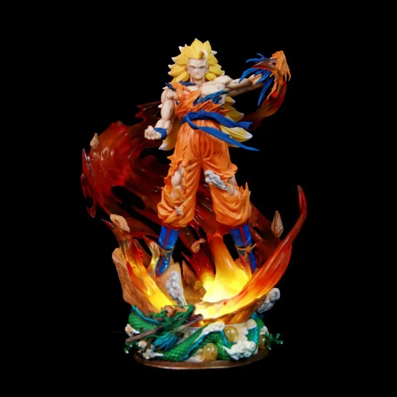 Dragon Ball Oversized Realistic Figure Model Ls Vegetto Gk Goku Vegeta Three-Headed Sculpture Luminous Animation Decoration Gift