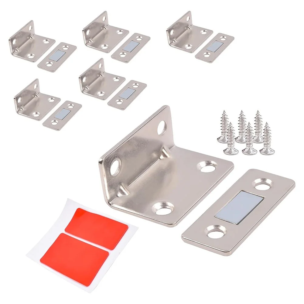 Magnet-Tür-Saugschalter-Klemme, silberfarbener Edelstahl, weit verbreitet, 1 Stück, 38 x 24 mm, einfach zu installieren, unsichtbar, starkes Material