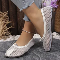 Women Mesh Flats Breathable Split Toe Ballet Shoes Minimalist Slip On Loafers Summer Vacation Casual Flat Footwear - Image 5
