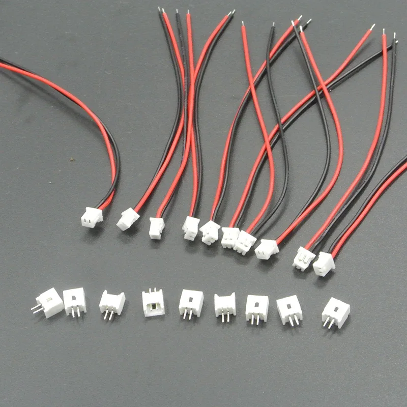 10 sets MICRO JST 1.25mm Pitch Female Connector Wire 10CM 20CM 30CM 28AWG 2/3/4/5/6/7/8/9/10/11/12 Pin with Straight Pin Socket