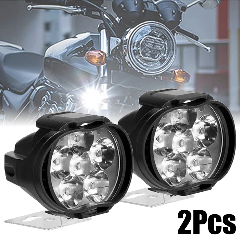 

6 LED Motorcycle Headlight Waterproof Auxiliary Light Motocycle LED Spotlights Lamp Auxiliary Headlight Moto Accessories 1/2Pcs