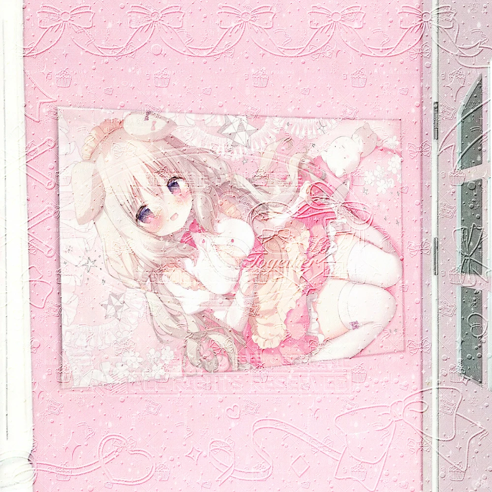 Niedliche Anime-Kemo-Mimi-Wandteppiche, Kawaii Pink Sweet Lolita Wandbehang, Ästhetische Schlafzimmer- und Wohnheim-Dekoration, Niedlicher Anime-Hundemädchen-Wandteppich