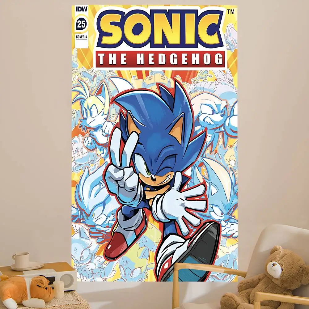 Game S-Sonic Movie Anime Cartoon Tapestry Wall Hanging Decoration Household Home Decor