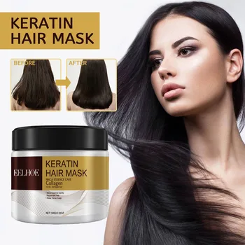 Keratin Haarmaske feuchtigkeit spendende pflegende Anti-Haarausfall beschädigt Reparatur Split-End-Behandlung Kopfhaut krause glättende Haarpflege Fee En