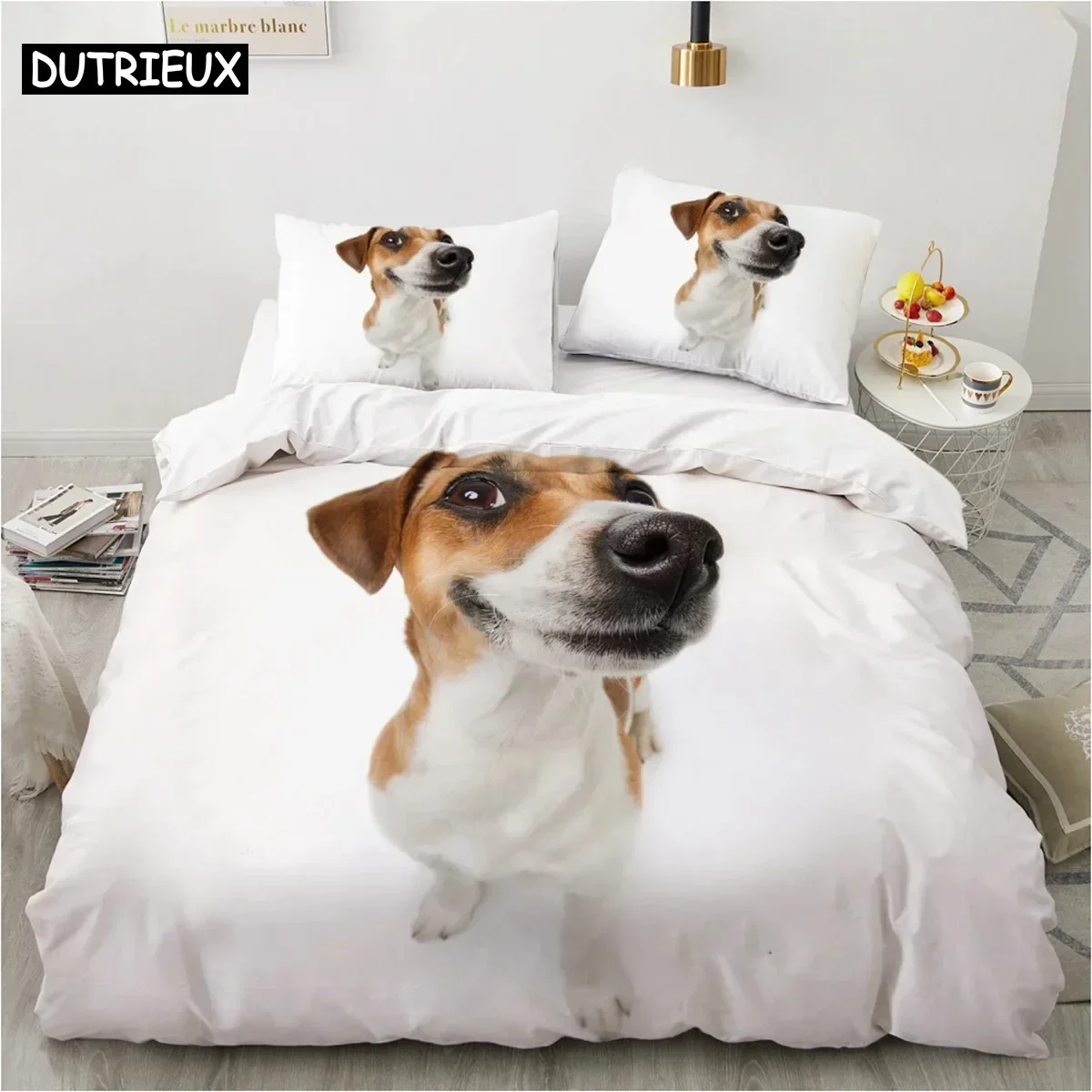 

3D Dog Comfortable Duvet Quilt Cover Pillowcase Bedding Set Children Bedroom Decoration Home Textile
