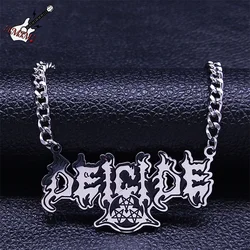 Music Band DEICIDE Pendant Necklace Stainless Steel Silver Color Punk Heavy Metal Chain Necklaces Jewelry collar hombre N7744