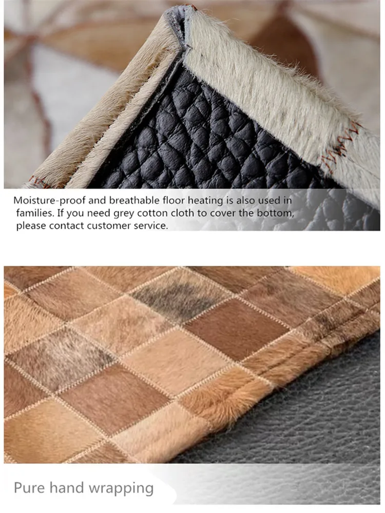 Высококачественный ковер из воловьей кожи, сшитый вручную Американский роскошный фотоковрик, модель журнальный столик для гостиной может быть настроена