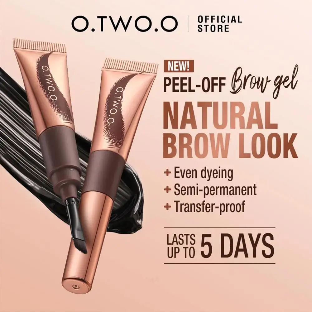 O.TWO.O Peel-off Eyebrow Gel Tint Waterproof Long-lasting Semi Permanent Natural Brown Liquid Eye Brow Enhancers Brow Tattoo