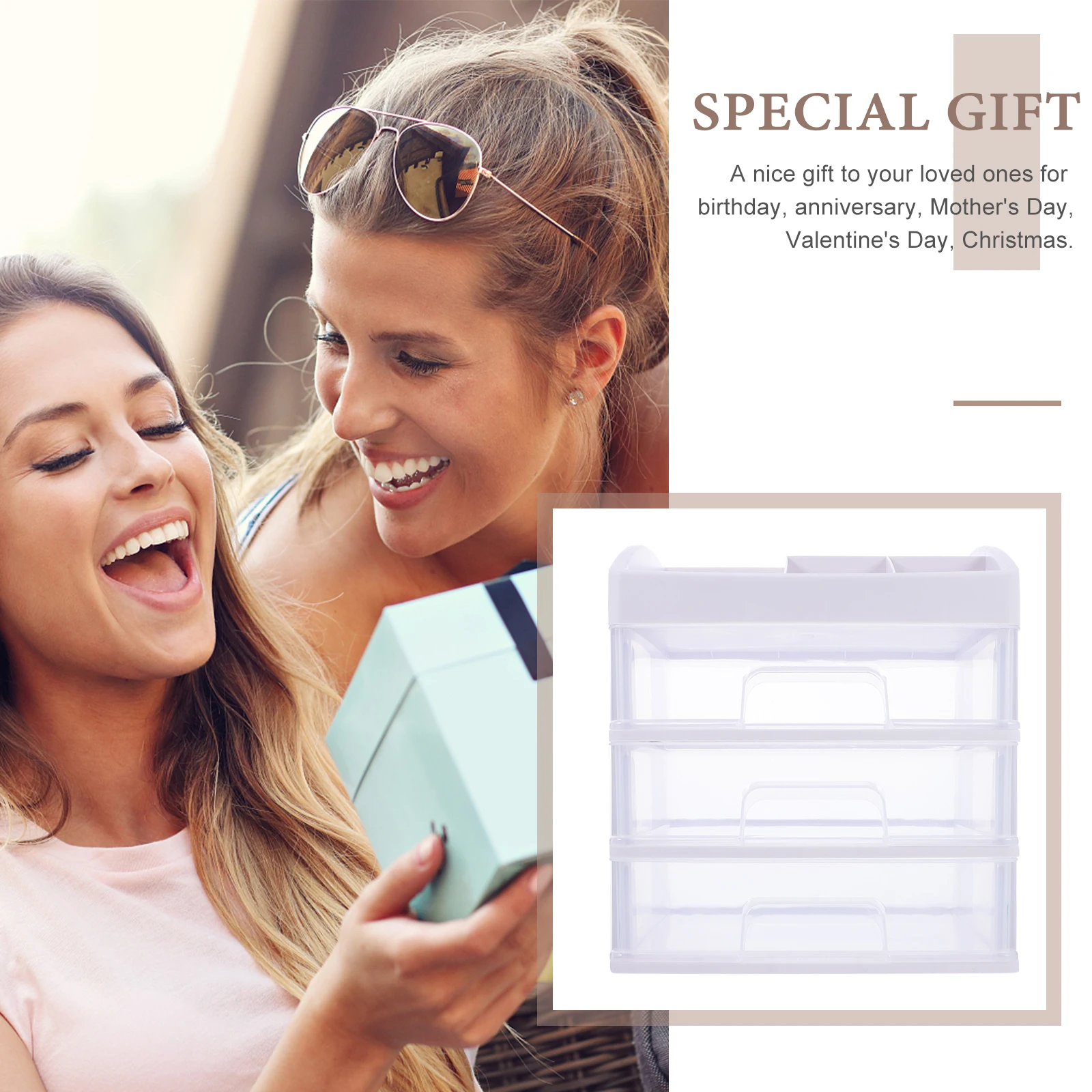 

Multi-layer Storage Box Container Drawer Type Boxes Stationery Cosmetics Sundries Organizers Desktop Home Supplies