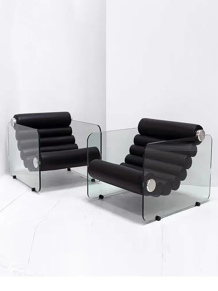 Nordic simple modern transparent acrylic chair designer online celebrity leisure single chair luxury creative recliner