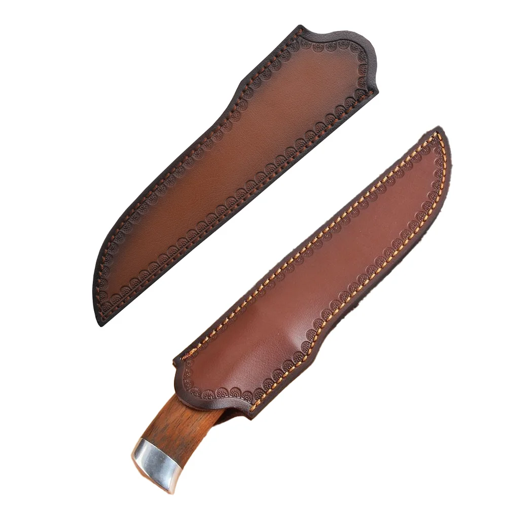 25.5CM First Layer Cowhide Fixed Blade Knife Sheath Belt-Mounted for Hunting DIY Holster