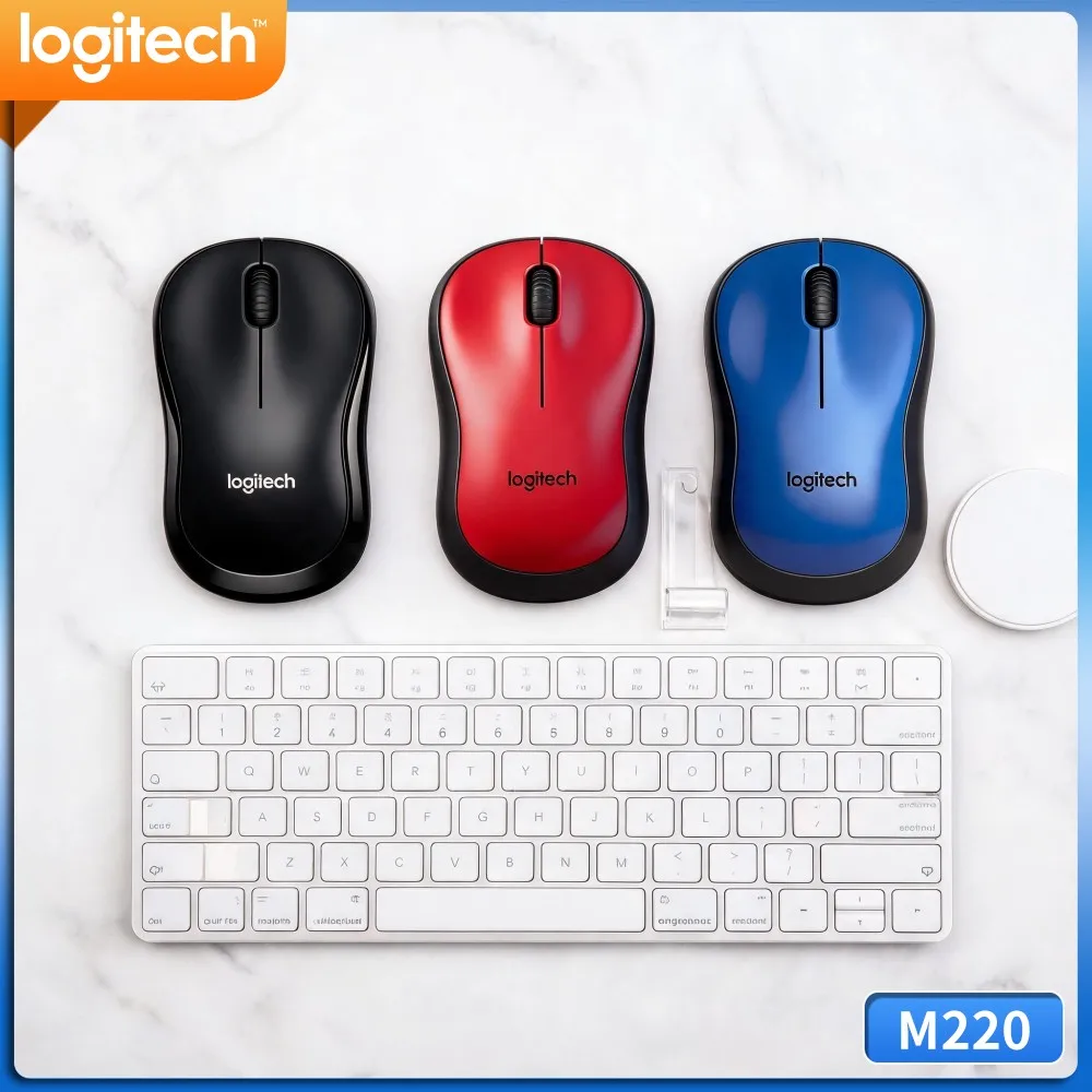 Logitech M220 Wireless Noiseless Mouse Ambidextrous Shape Plug‑And‑Play For Home Office Laptop Desktop Macos Windows PC Mac