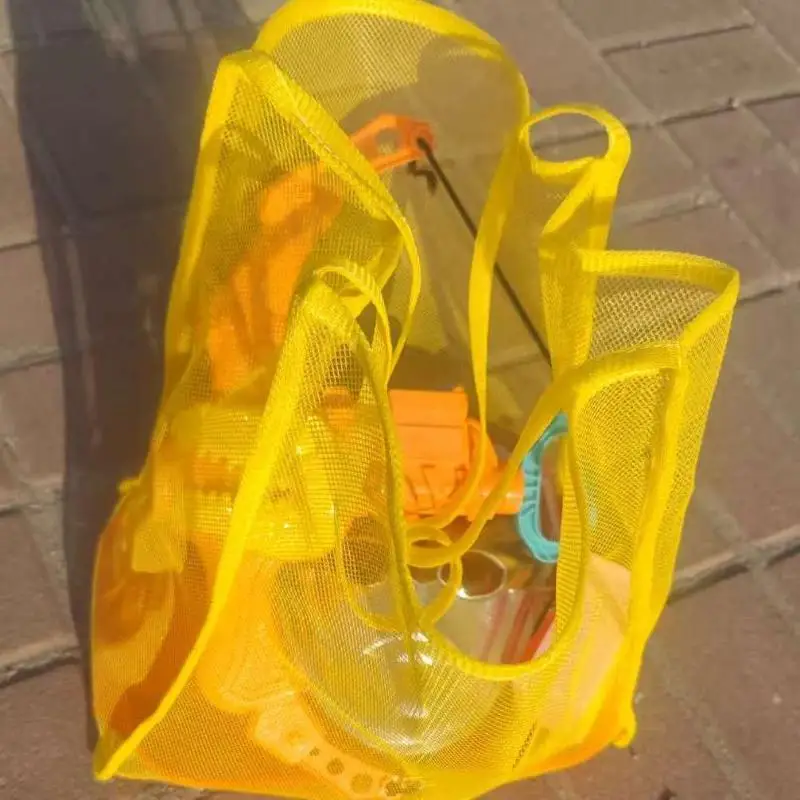 Leichte, atmungsaktive, schnell trocknende Reisetasche aus Mesh für Strandreisen, Outdoor-Aktivitäten, Aufbewahrung von Handtüchern und Spielzeug. – Detail 9