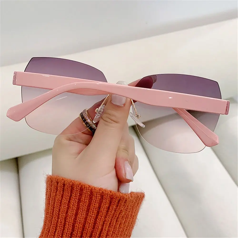 2024 Retro Sunglasses Women Brand Designer Rimless Gradient Sun Glasses Fashion Shades Outdoor Sports Frameless Eyeglasses