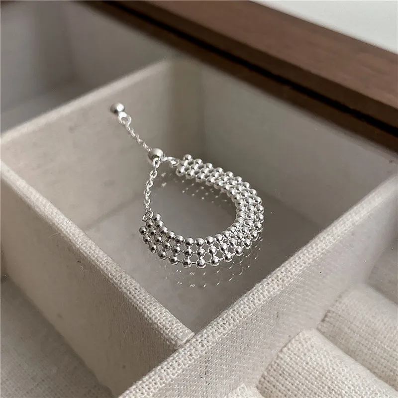 

Wholesale Sparkling S925 Sterling Silver Three-Layer Beads Ring Female Stretchable Stack Chain for Wedding Engagement Party Gift