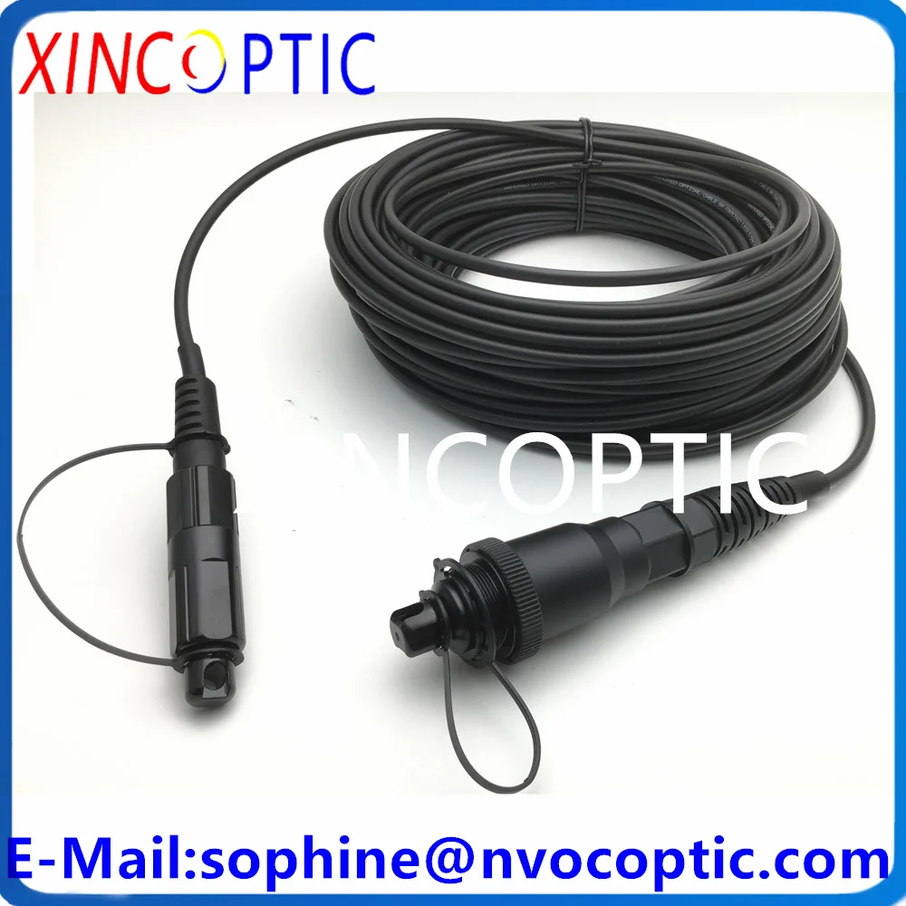 

Outdoor Waterproof IP67 CORNING Male SC/APC To Corning Female SC/APC 100M 5.0mm Armored Simplex LSZH Black Fiber Optic Cable