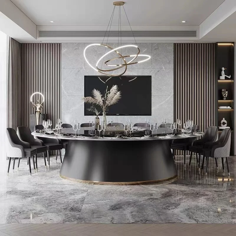 custom.Hotel Dining Table Large Round Marble Table Marble 20-person Restaurant Club Restaurant Round Modern Dinin view 4