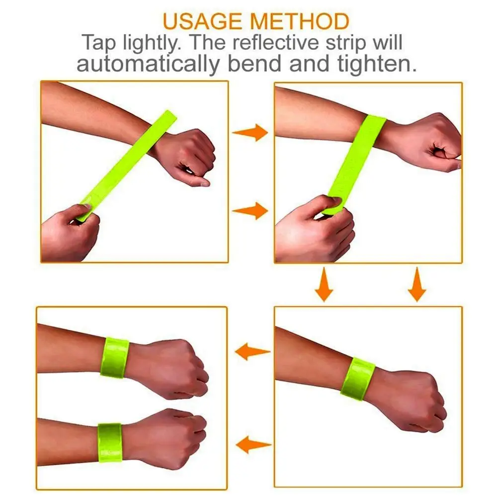 Outdoor Running Reflector Wristband Bicycle Bind Strap Warning Armband Sport Tape Bike Safety Alert Cycling Reflective Strips