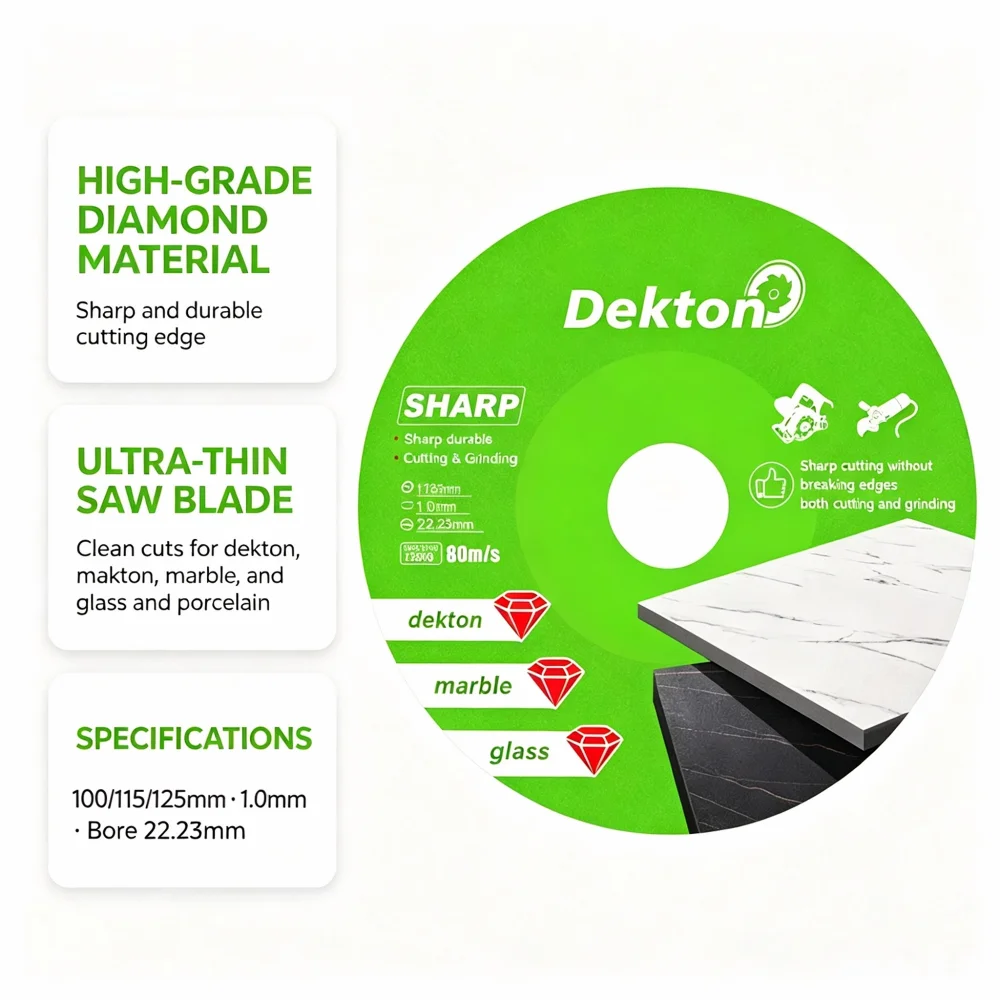  100/115/125mm Diamond Sand Glass Cutting Disc,Multi-Functional Grinding Disc for Angle Grinder & Marble Machine Cutting Tool