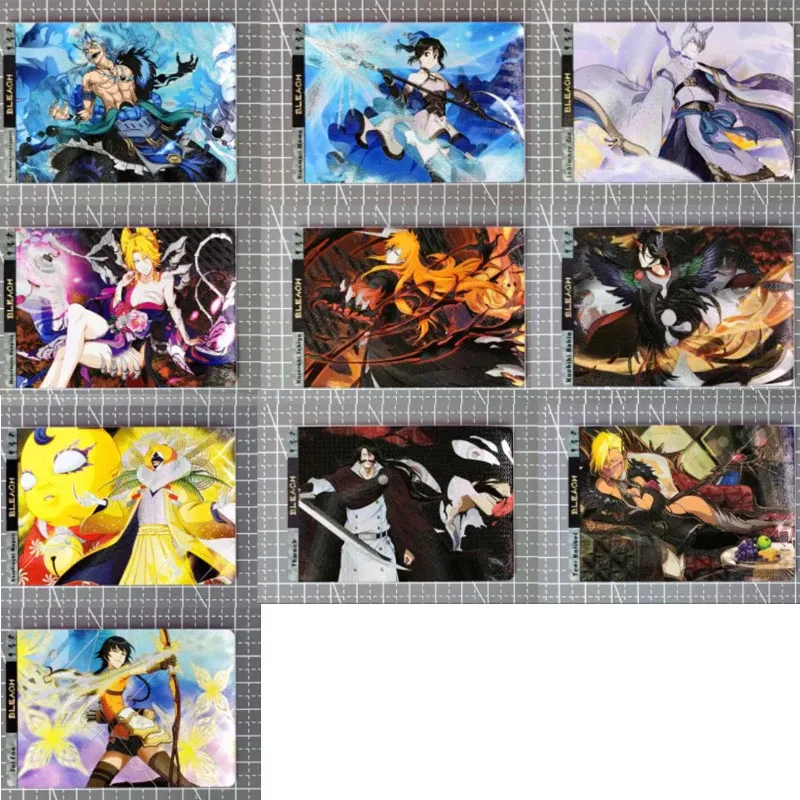 10pcs/set BLEACH Kurosaki Ichigo Kuchiki Rukia DIY self-made Rough Flash Card Anime Game Collection Card Gift Toy 59*86mm