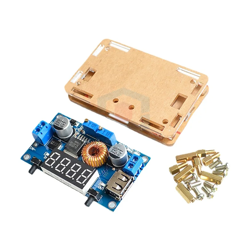 Tensão constante e corrente constante Buck Módulo com Shell, 5A Power Display, LED Driver, bateria de lítio, carregamento