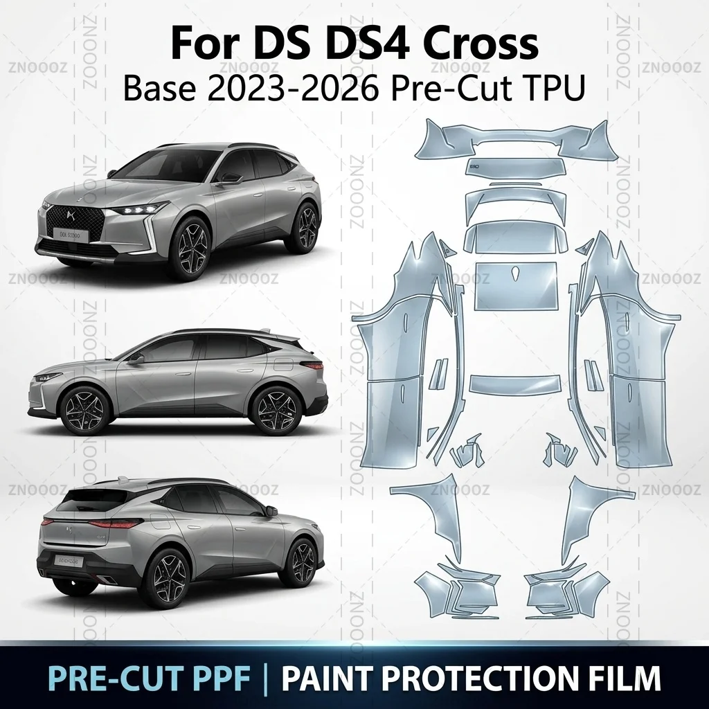 For DS DS4 Cross Base 2023-2026 Pre-Cut TPU PPF Paint Protection Self Healing Anti Full Vehicle Glossy Clear Matte Black