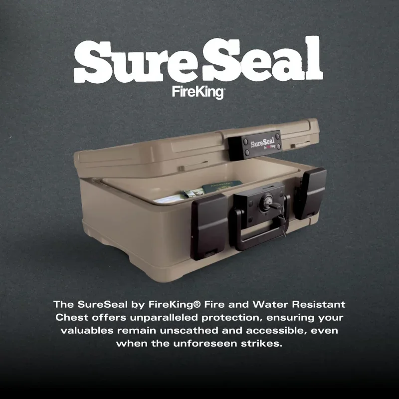 FireKing SureSeal Safe with Key Lock, 1 Half Hour Rated, UL & Resistant Home  Storage, Portable