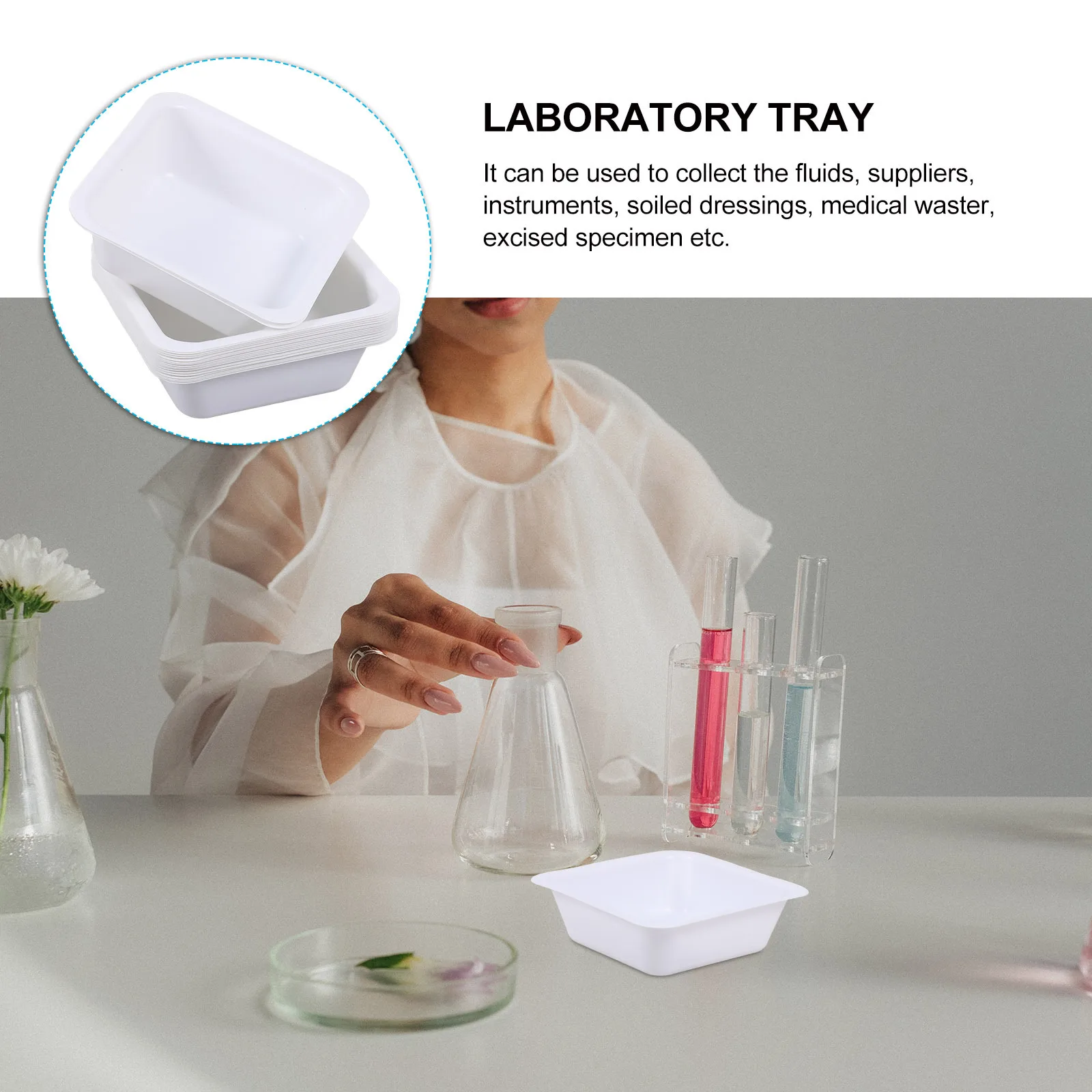 

20 Pcs Weighing Pan Lab Boat Sample Tray Square Measuring Boats Small Disposable
