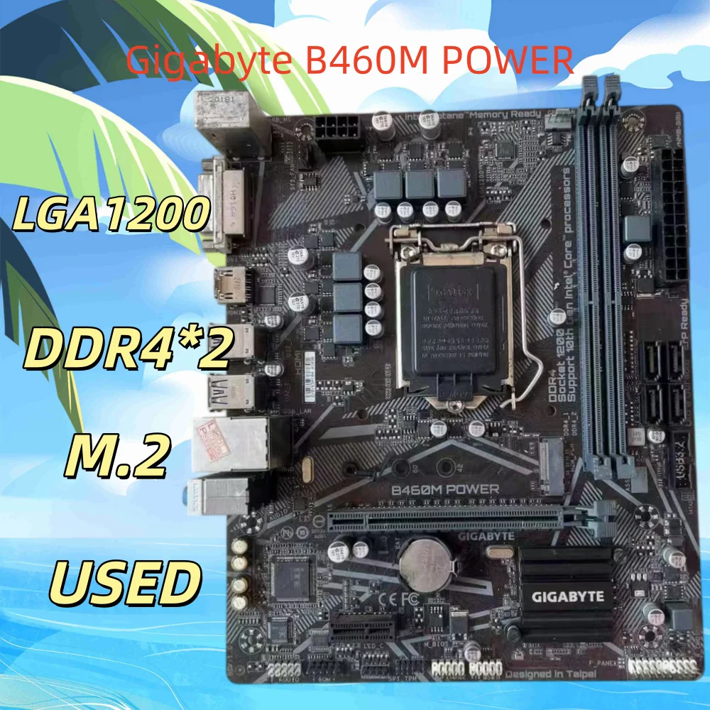 Gigabyte B460M POWER motherboard, LGA1200 socket, supports 10th/11th generation Intel Core processors,DDR4 memory, M.2 interface