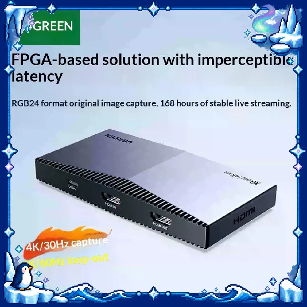 UGREEN XG501-65518 HDMI Video Capture Card FPGA RGB24 Direct Recording for Camera PC Streaming