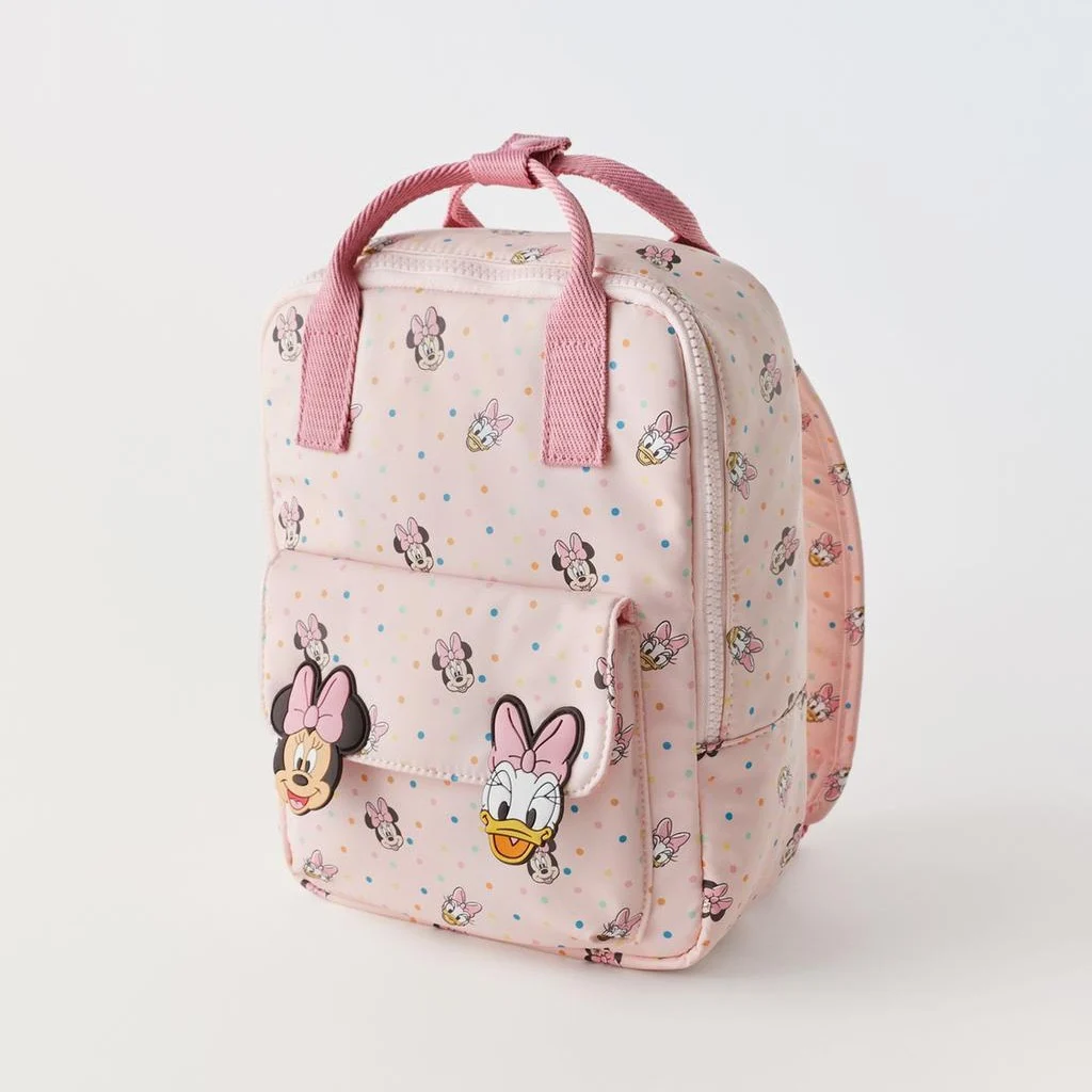 Disney Girls Backpacks Minnie Mouse Kawaii Bags Print Sequin Travel Storage Fashionable Schoolbags Kindergarten Mini Backpack