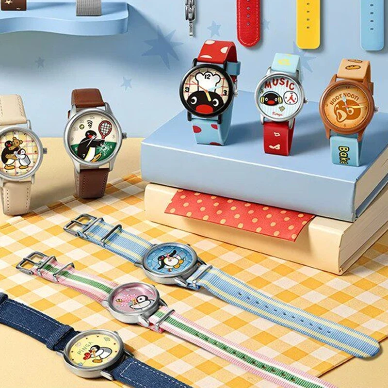 Genuine MarTUBE Pingu PinPin Ordinary Day Series Cute Daily Wrist Watch Blind Box Pinpin & Anan Anime Figure Mystery Box Model