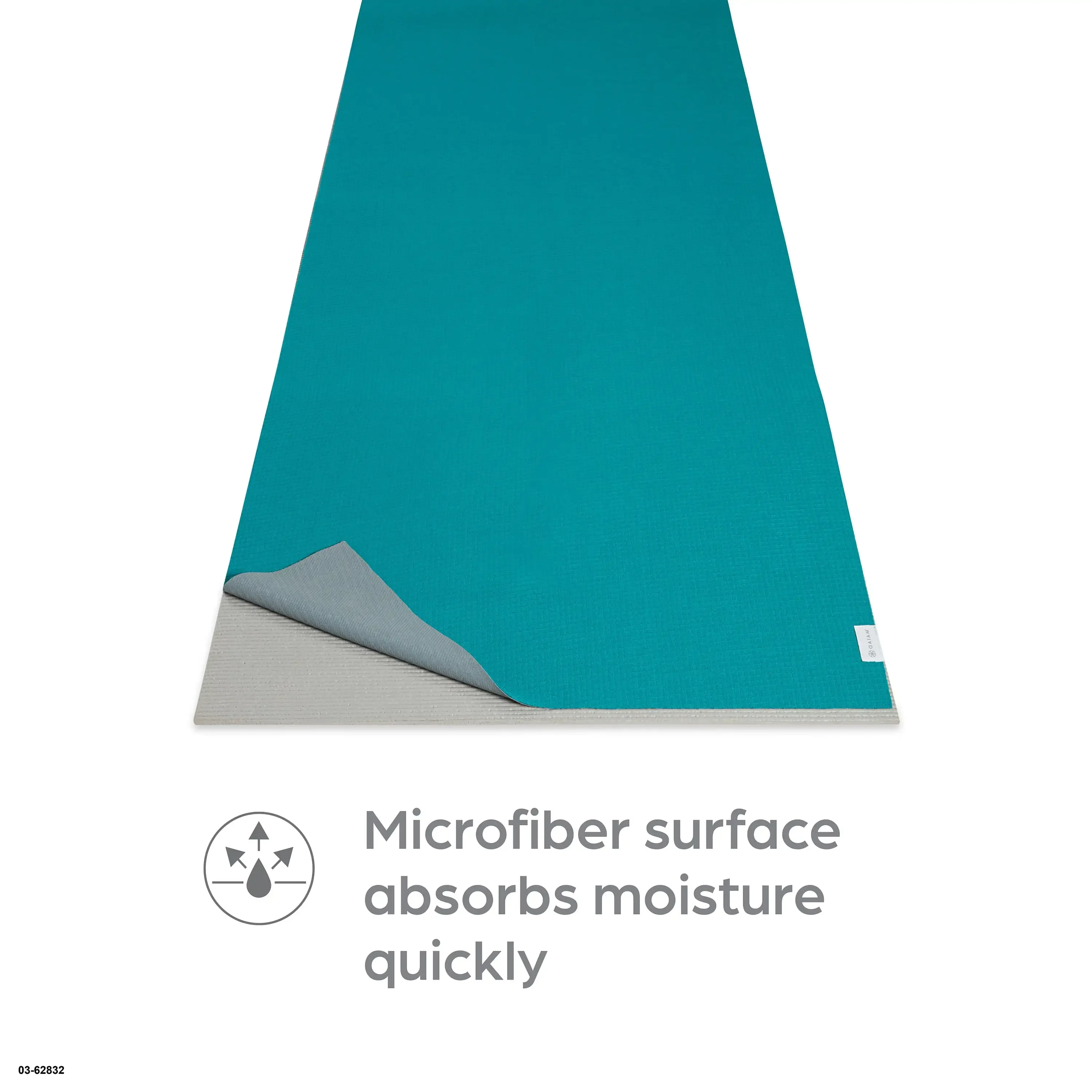 مجموعة من قطعتين من من مناشف بساط اليوجا غير القابلة للانزلاق، منشفة بيلاتيس ماصة باللون الأزرق المخضر والرمادي مع قبضة، لامتصاص العرق واليوجا الساخنة والراحة