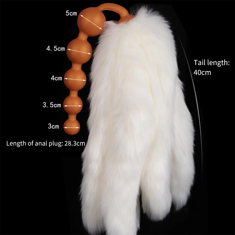 9 balls anal beads-butt plug with tail Inflatable Anal Beads Expander / Deep Expandable Plug Prostate Massage