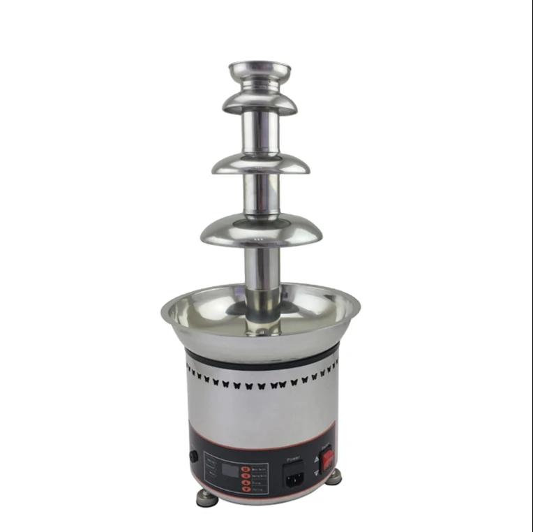 Commercial 4 5 6-Layer Manual Chocolate Fountain Machine Spray Tower For Buffet Fire Boiler In Restaurants Digital Display Panel