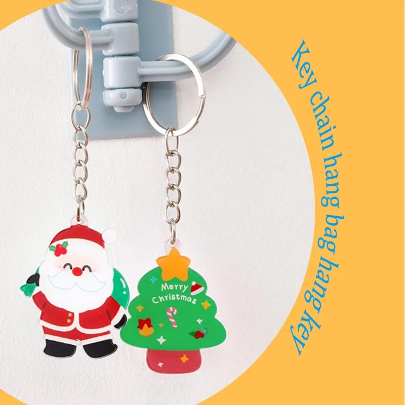 8pcs Festive Santa Reindeer Durable Key Ring for Backpack Accessories, Holiday Ornaments image 3