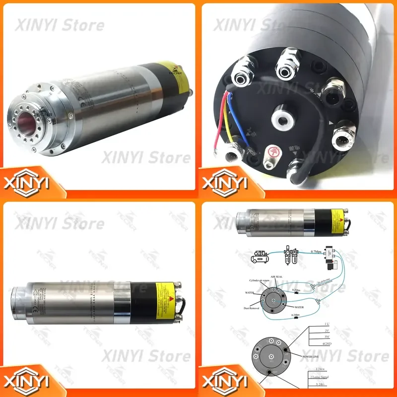 3.2KW BT30 ATC Automatic Tool Change Spindle 12000RPM Pneumatic Water Cooling Spindle Motor 220V 380V For Milling Metal