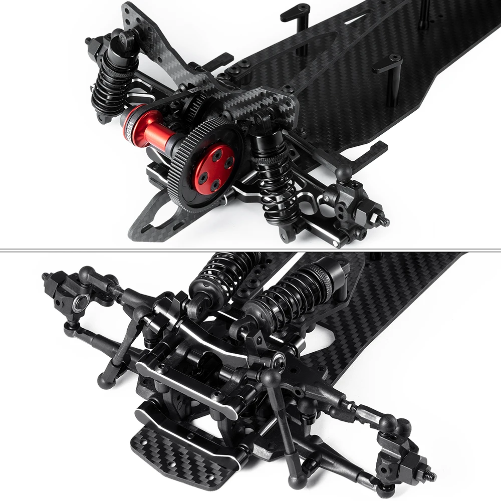 TRINOOD – Kit de carrosserie avec cadre en Fiber de carbone et métal, 385mm, avec pneus de roue, pour voiture à dérive 1/10 Sakura D5 RC, mise à niveau, pièces de bricolage