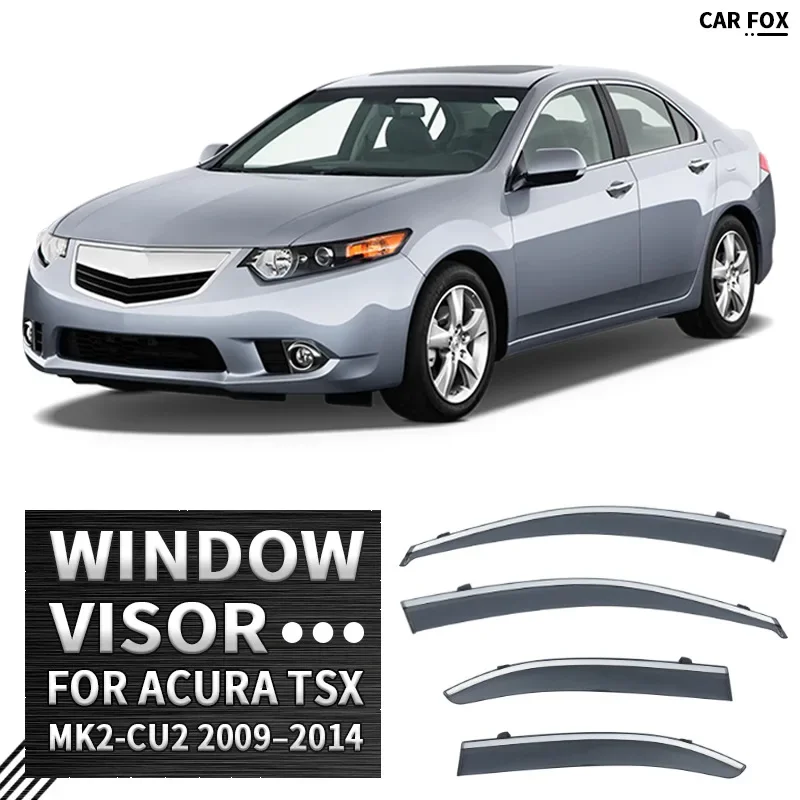 4Pcs Window Visor For ACURA TSX MK1-CL9 2004-2008 Weathershield Sun Rain Deflector Guard Car Window Deflector