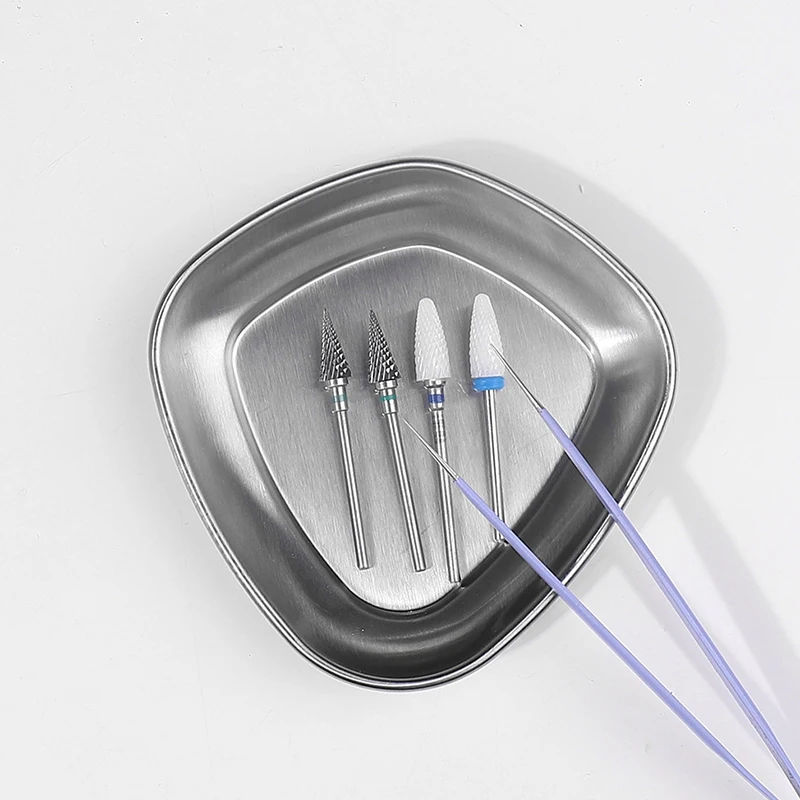 Nail Disinfection Tray Nail Dental Surgical Stainless Steel Storage Tray Bit Tweezers Clipper Art Equipment Clean Container Tool