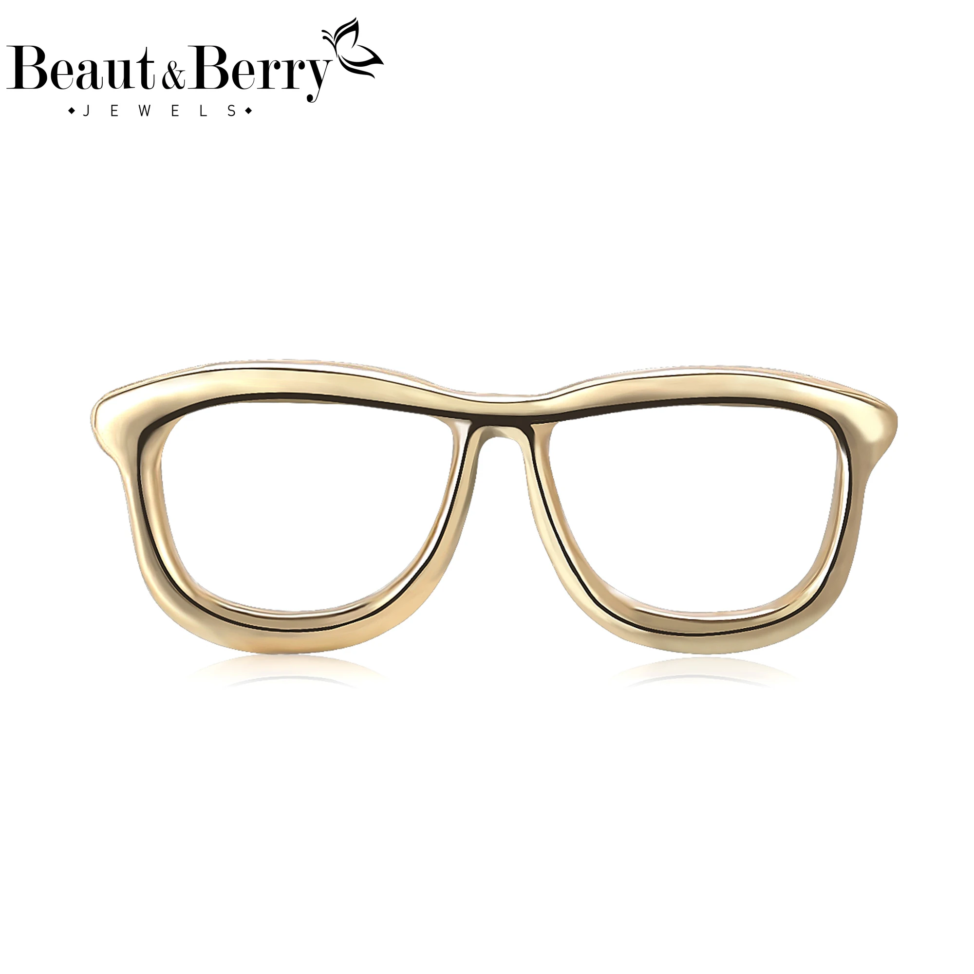 Beaut&Berry Trendy Glossy Glasses Brooches for Women Unisex Creative Pins Casual Party Jewelry Accessories Gifts Decoration