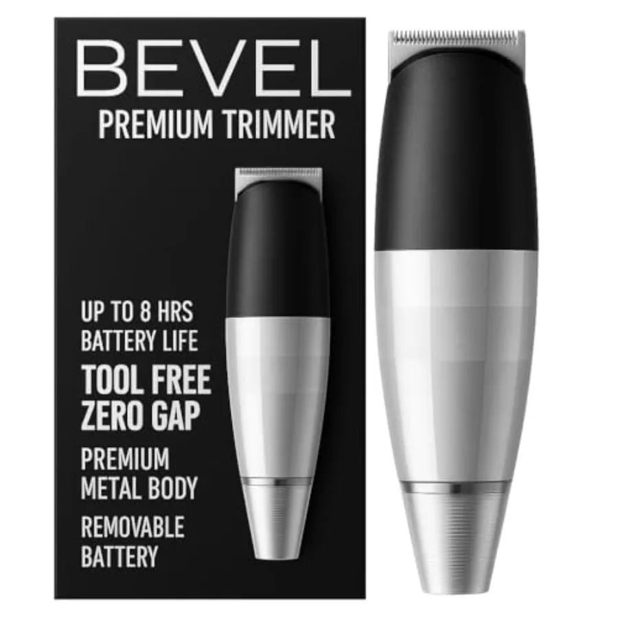 

Bevel Beard Trimmer for Men - Cordless Trimmer 6 Hour Rechargeable Battery Life Tool Free Adjustable Zero Gapped Blade Barber S