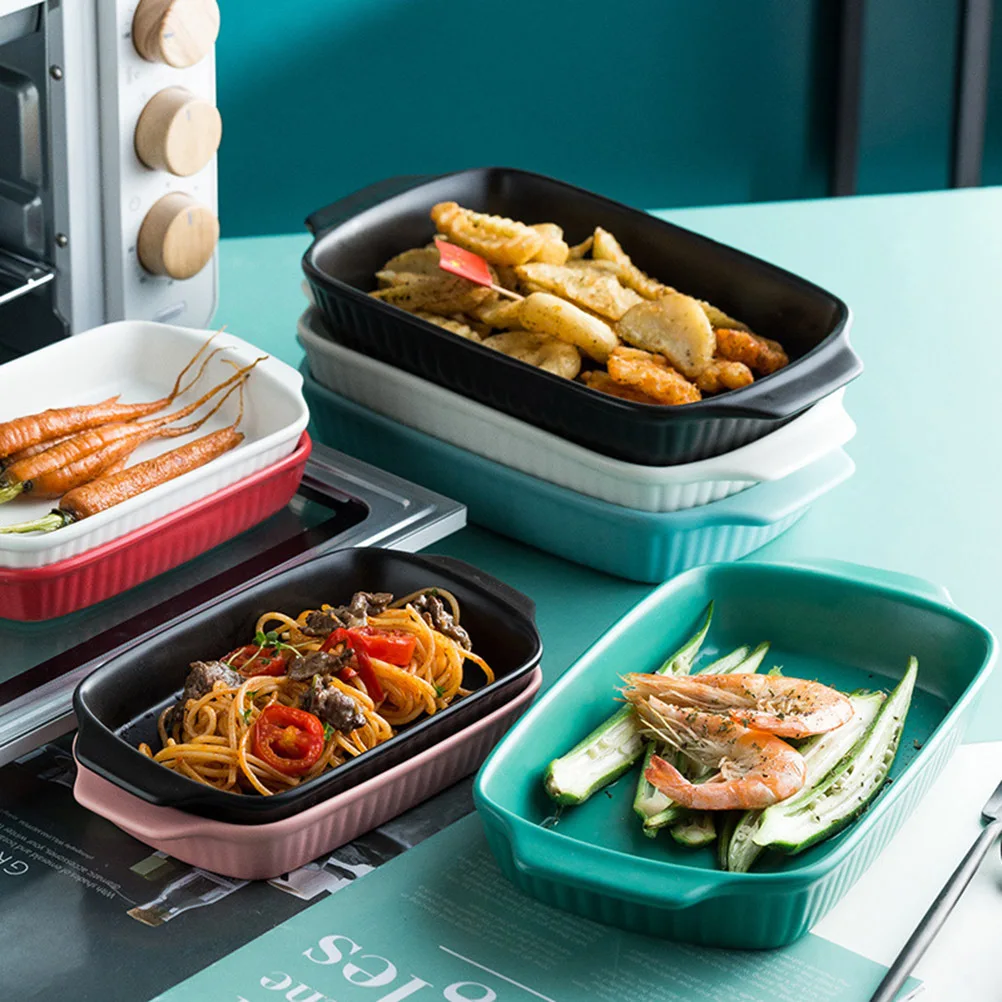 

Red Ceramic Baking Tray Practical Household Plate for Cake Bread Baking Home Kitchen Supplies Kitchen Supplies