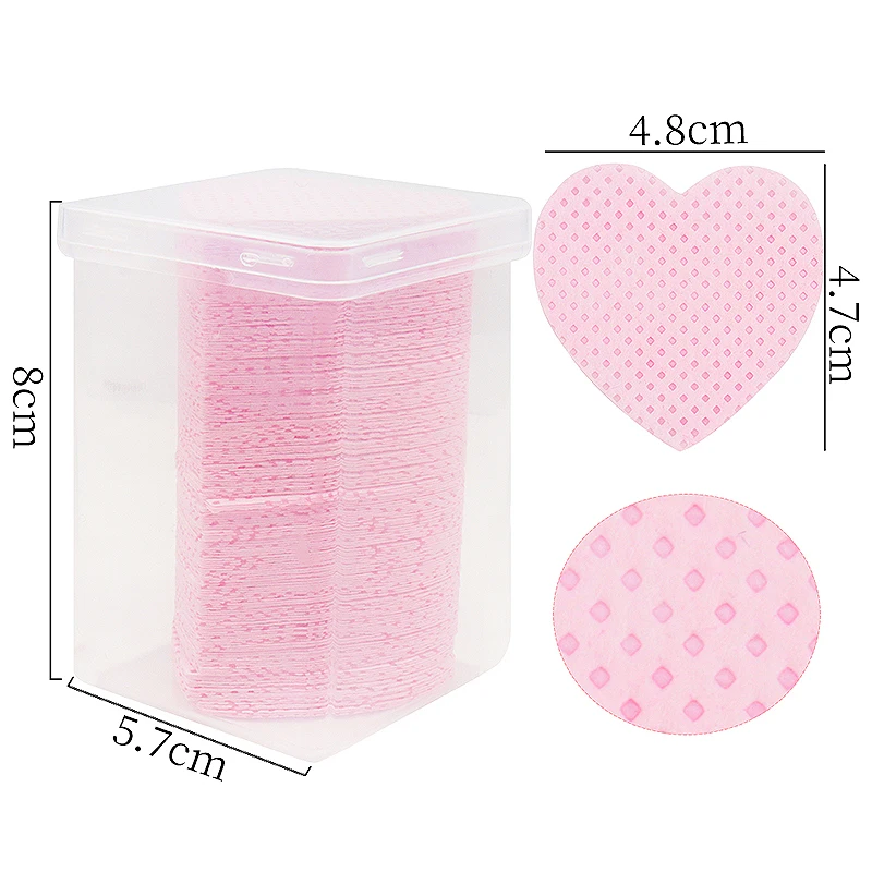 200pcs Disposable Eyelash Extension Glue Cleansing Cotton Pads Heart Shaped Makeup Remover Cotton Wipe Napkins Cosmetics Tools